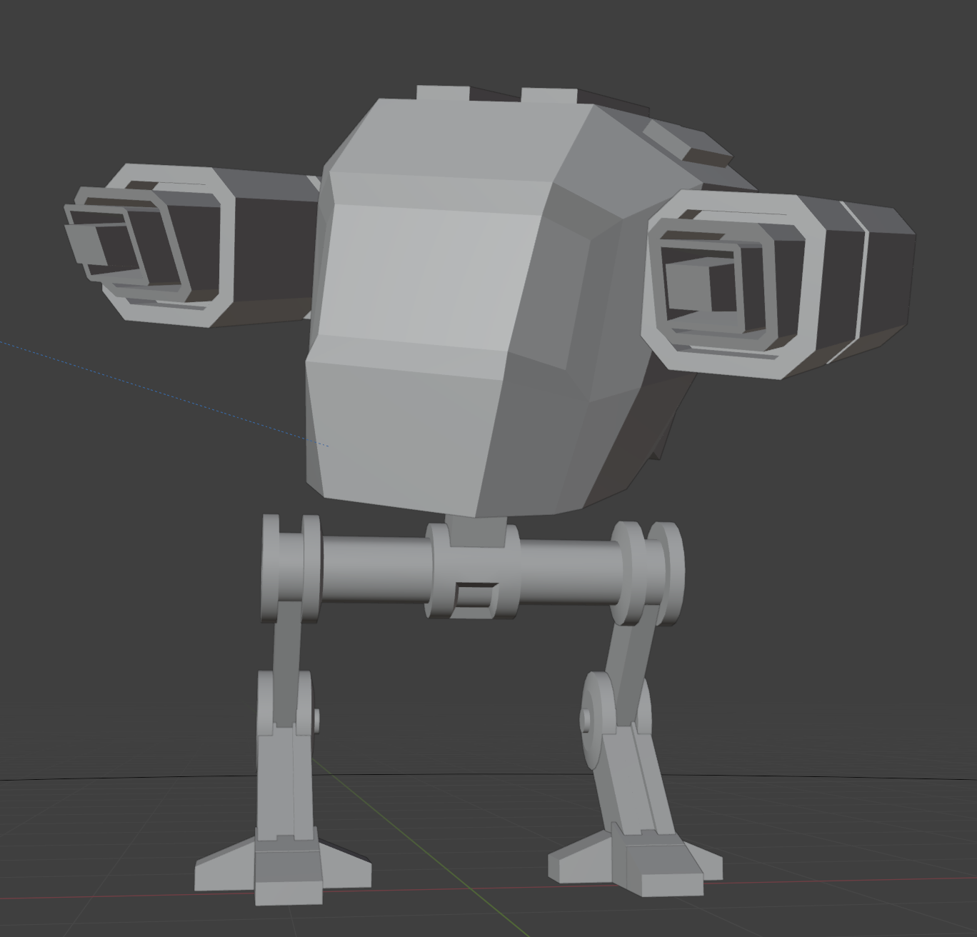 Hard-surface 3D robot model — game-ready Blender asset