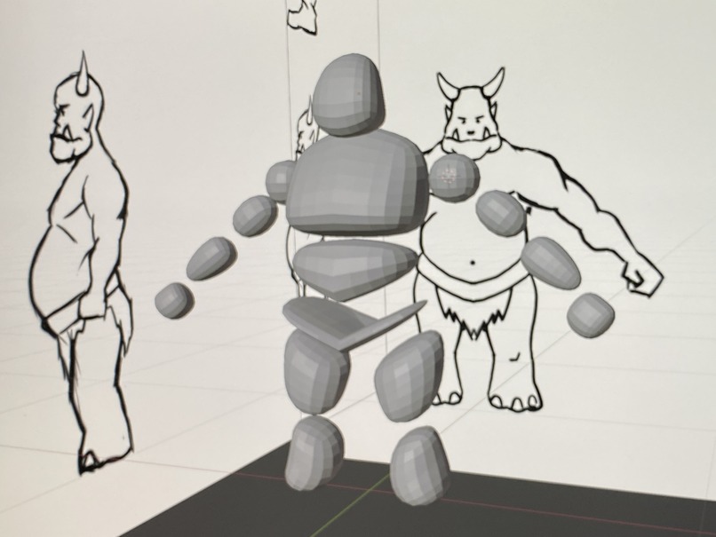 2D concept to 3D character blockout — Blender sculpting pipeline